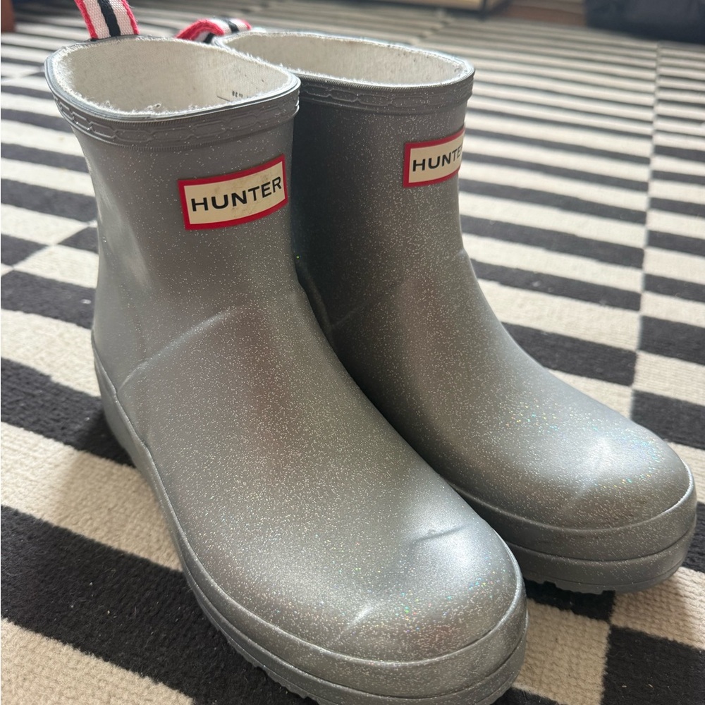 Hunter Play Cosmic Silver Rain Boots